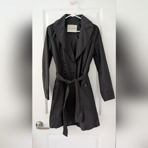 Zara Black Double-Breasted Trench Coat